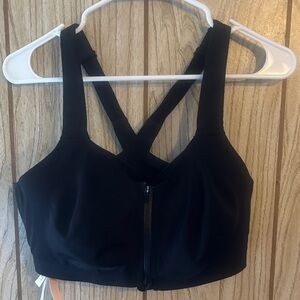 Victoria's Secret Black Front-Zip Athletic Bra